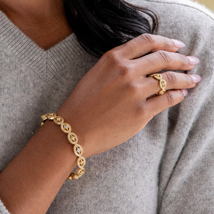Monique Hinged Bangle Clear CZ