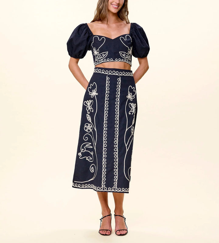 Sorina Midi Skirt - Black