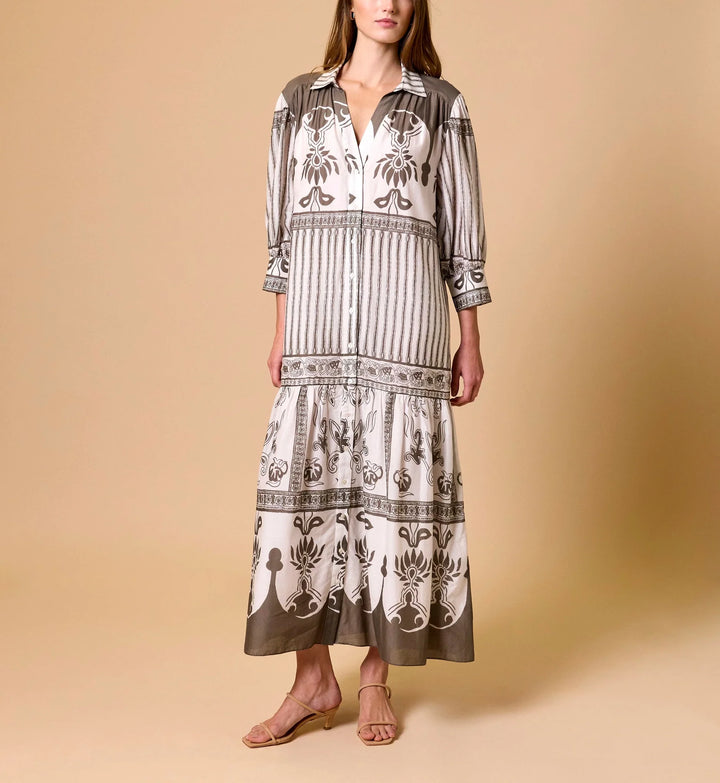 Tavia Ankle Dress Sable Print