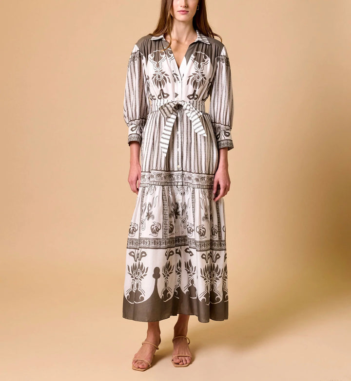 Tavia Ankle Dress Sable Print