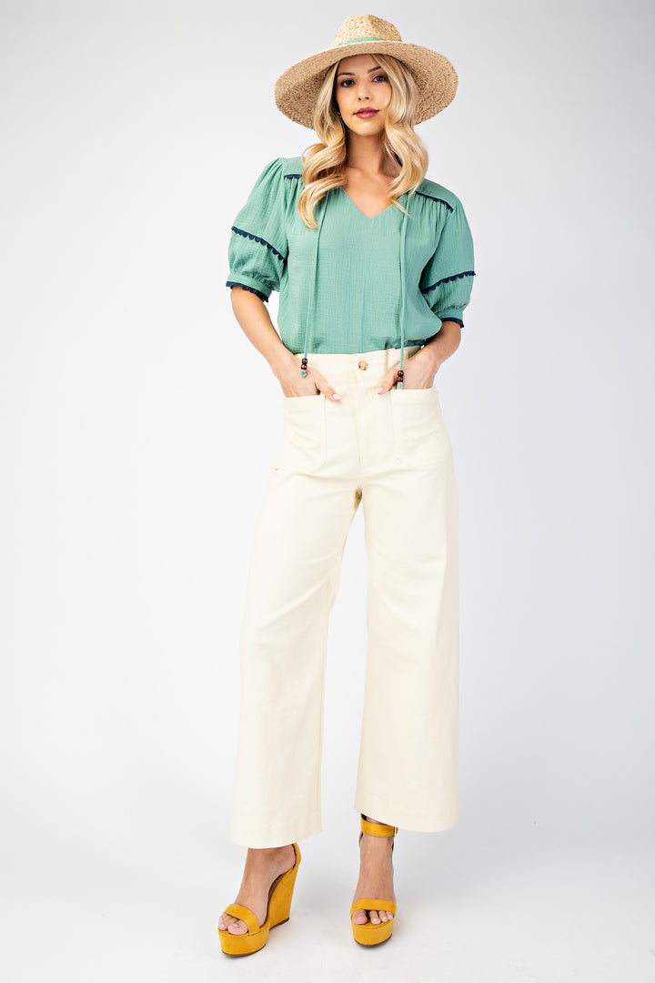 Cropped Wide Leg - Honey