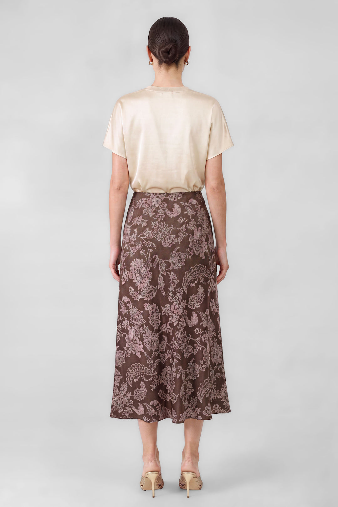 Alma Midi Skirt - Brown Pink