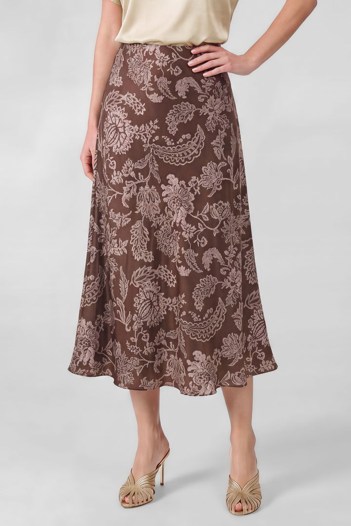 Alma Midi Skirt - Brown Pink