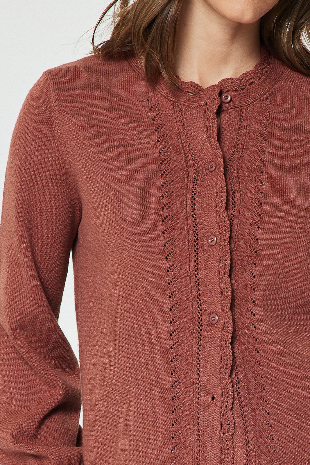Harriet Cardigan - Burnt Red