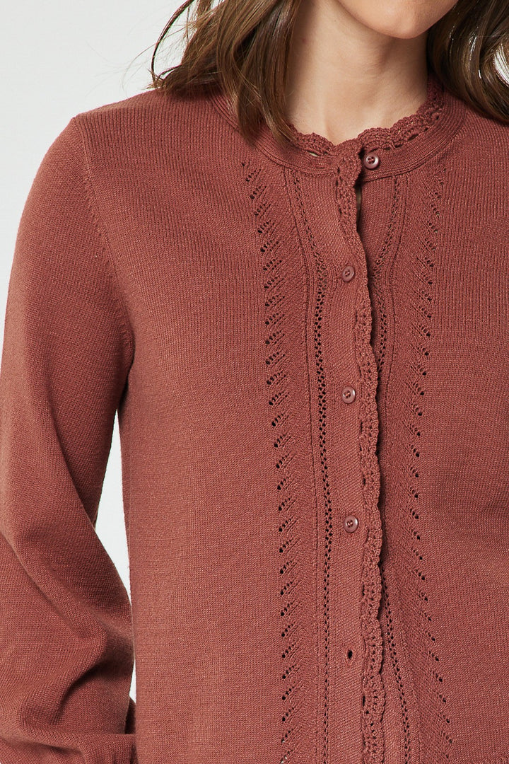 Harriet Cardigan - Burnt Red