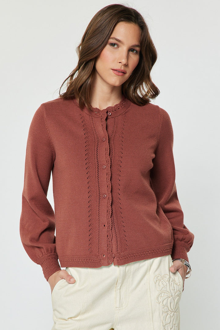 Harriet Cardigan - Burnt Red