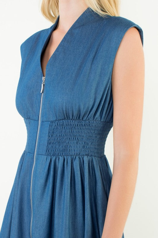 Sleeveless Denim Dress