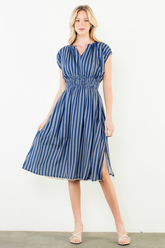 Navy Striped Dress