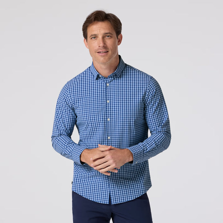 Leeward LS Cobalt Plaid