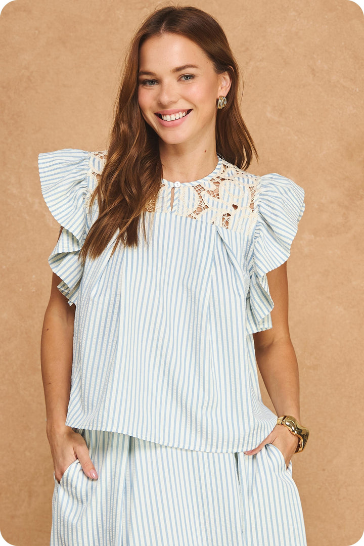 Della Seersucker Top