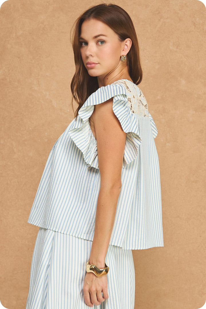 Della Seersucker Top