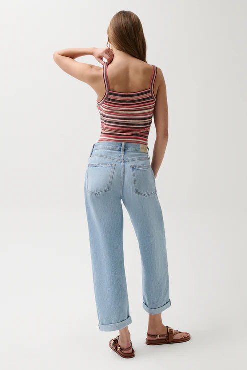 Donny Rolled Hem Boyfriend Jeans Old Blues