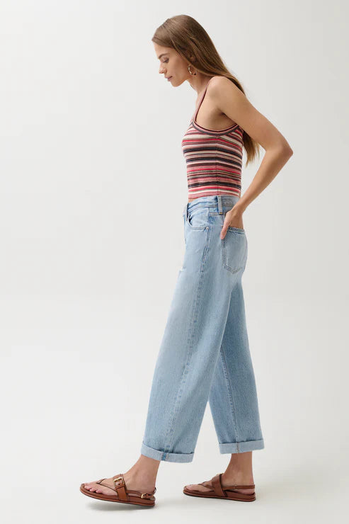 Donny Rolled Hem Boyfriend Jeans Old Blues