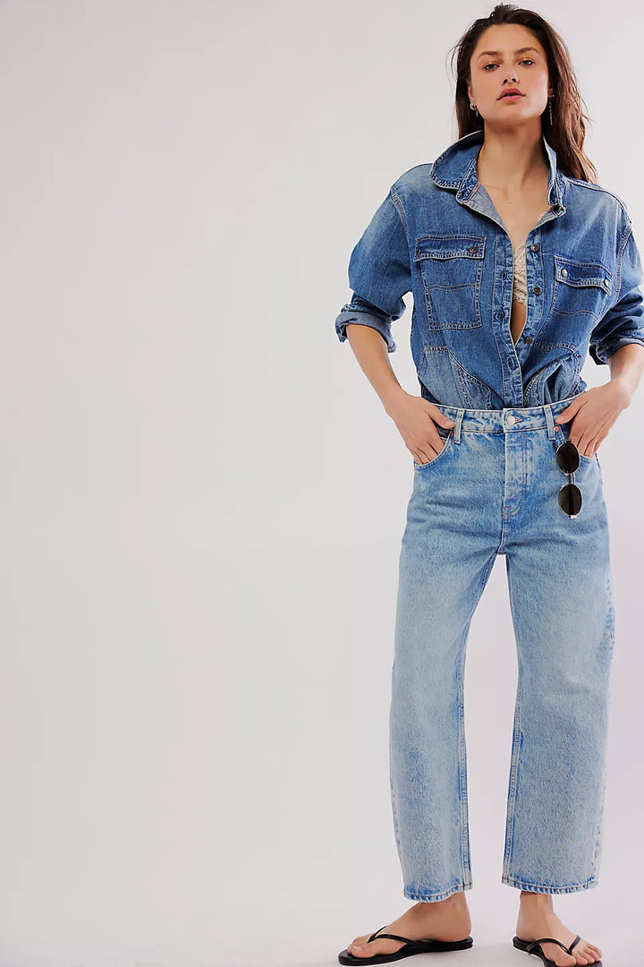Deep Trance Dropped Boyfriend Jeans