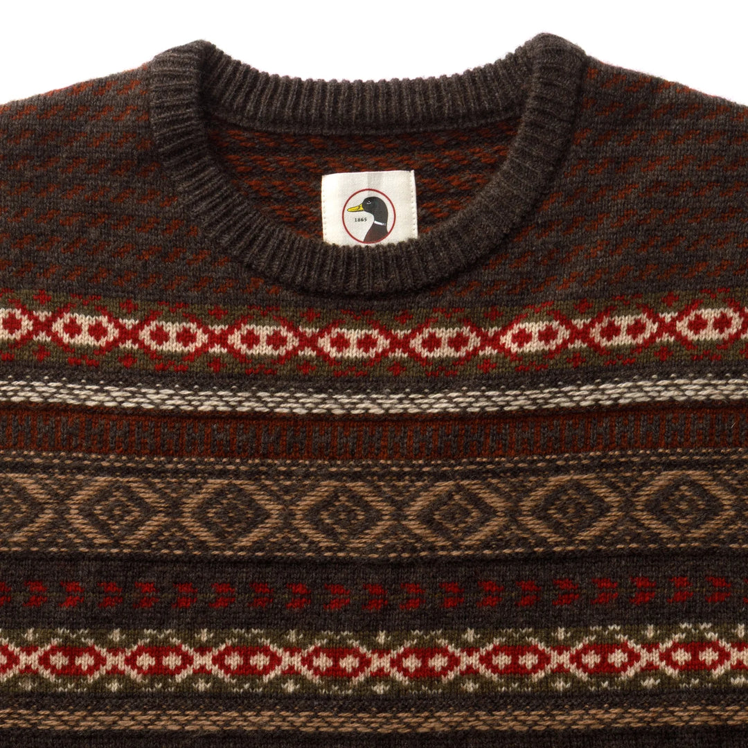 Birch Fair Isle Sweater – Espresso Brown Heather