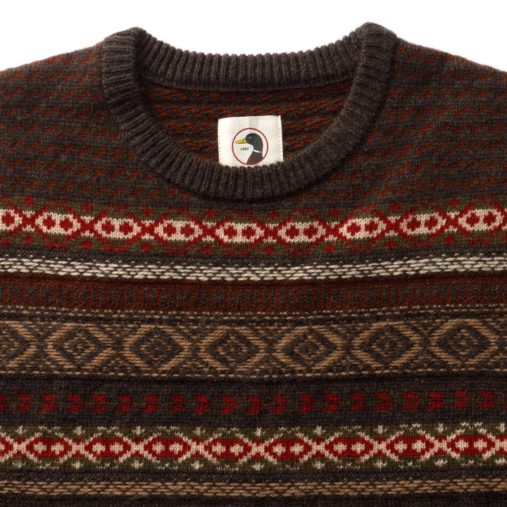 Birch Fair Isle Sweater – Espresso Brown Heather