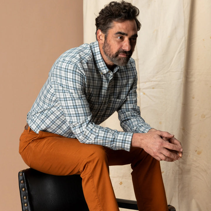 Radford Plaid Cotton Sport Shirt - Windblown Sky