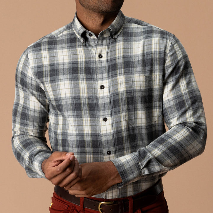 Rolland Plaid Flannel - Charcoal Heather