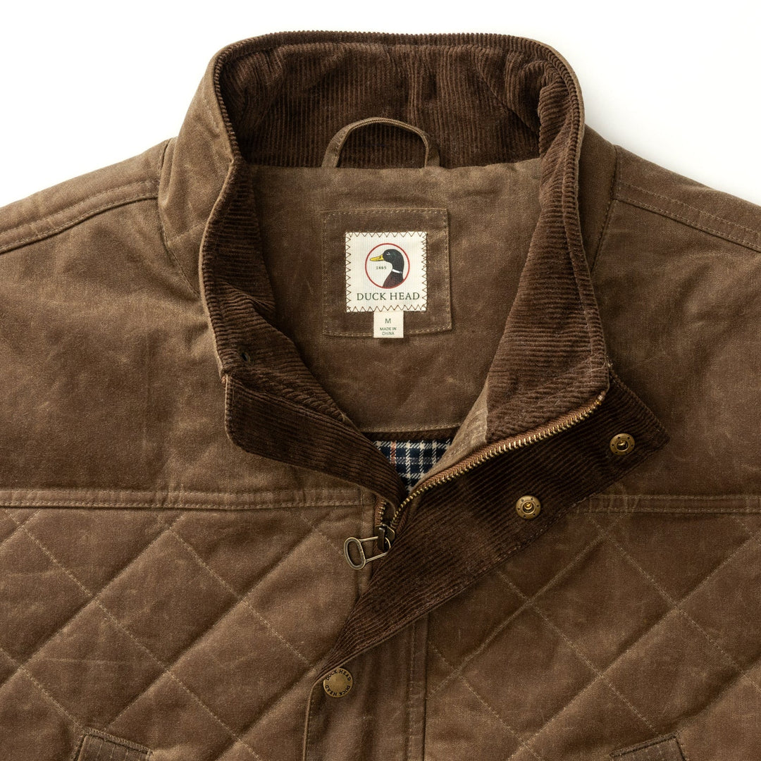 Waxed Duck Canvas Quilted Vest – Dark Oak