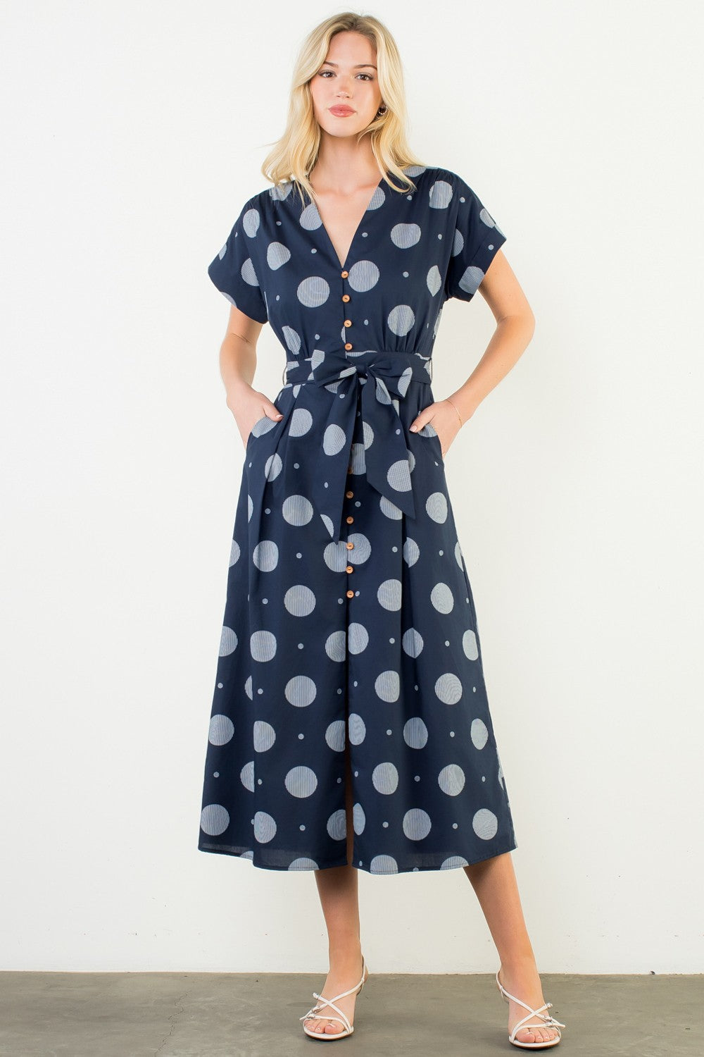 Short Sleeve Polka Dot Dress