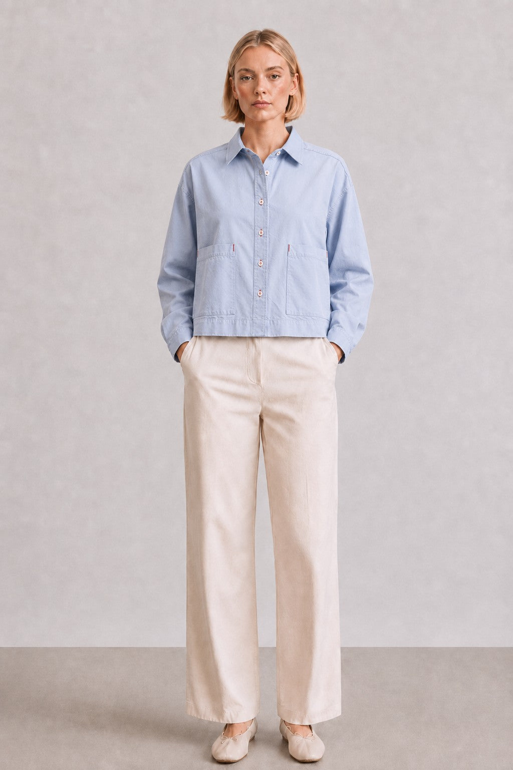 Sloan Button Front Shirt - Blue