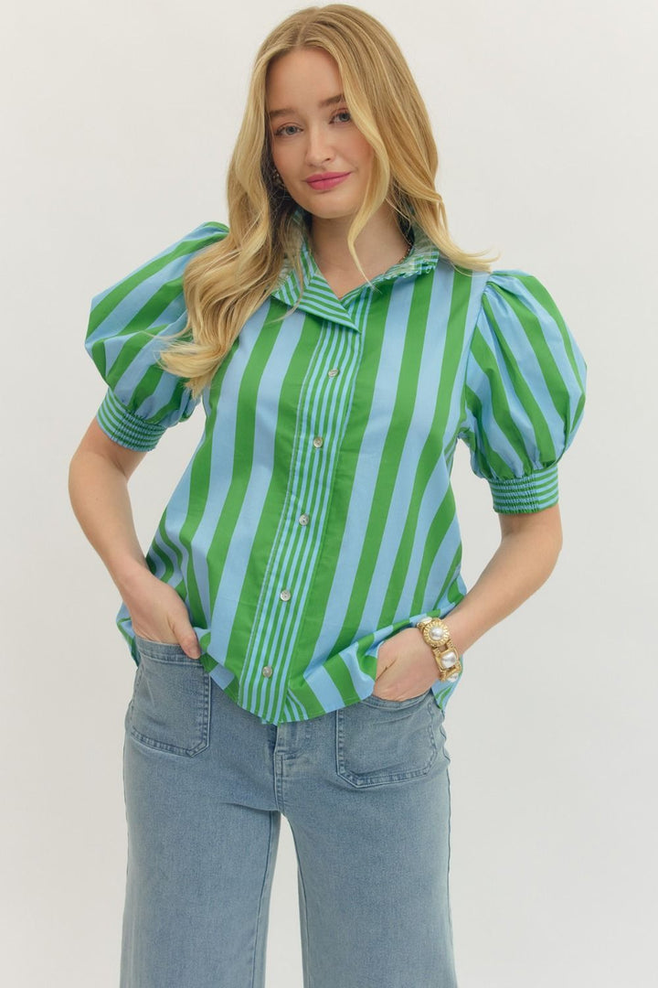 Ensley Button Front Top