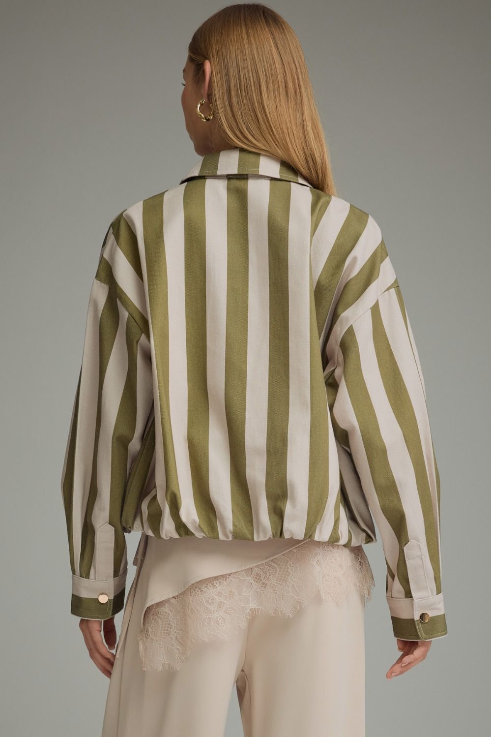 Amalie Striped Jacket - Olive