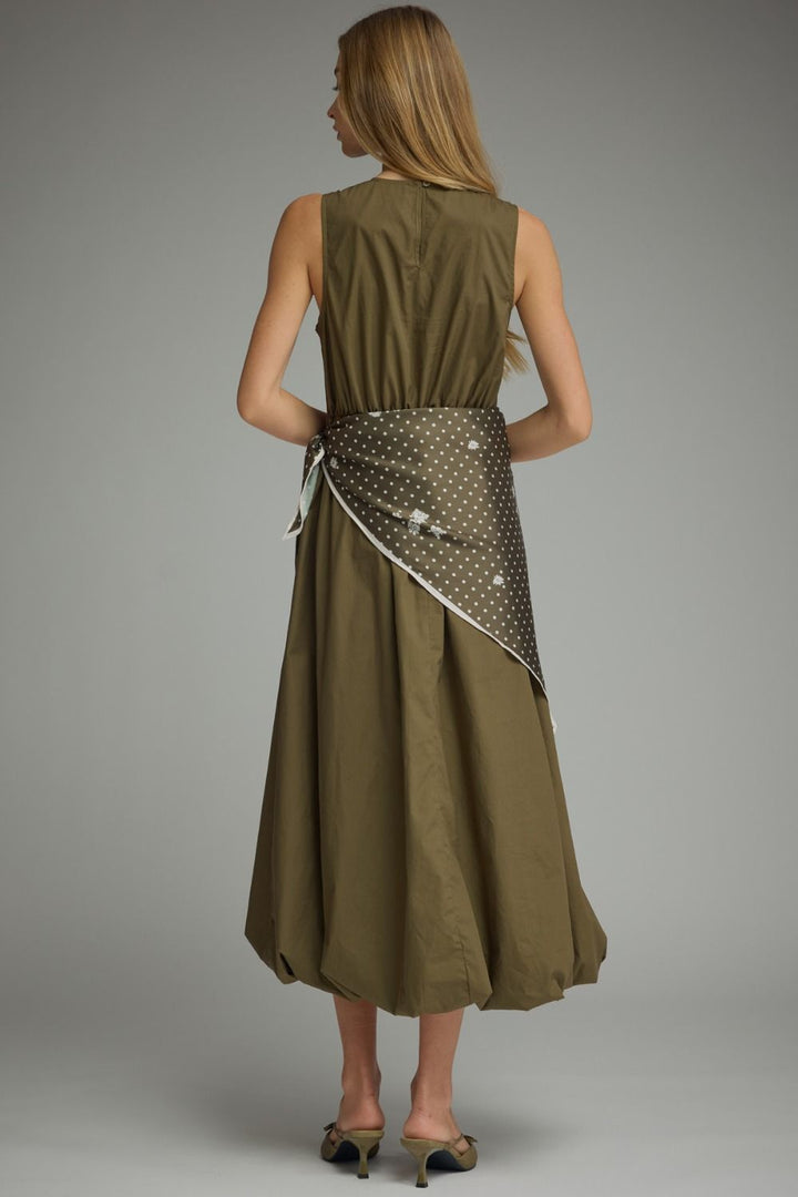 Bubble Midi Dress Olive