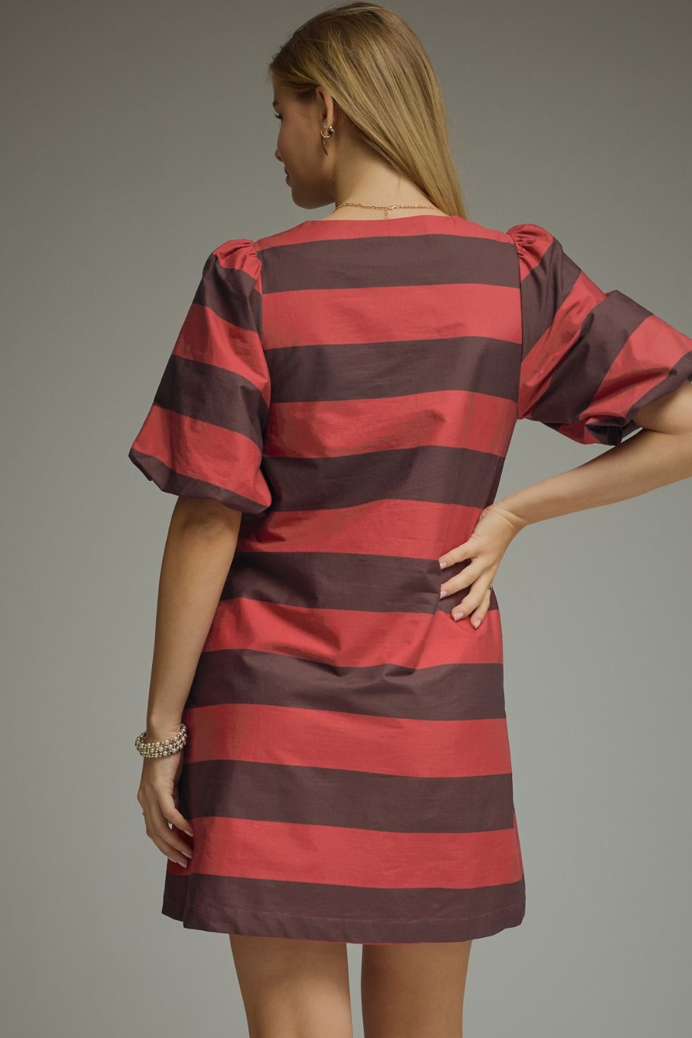 Ellen Striped Puff Sleeve Mini Dress