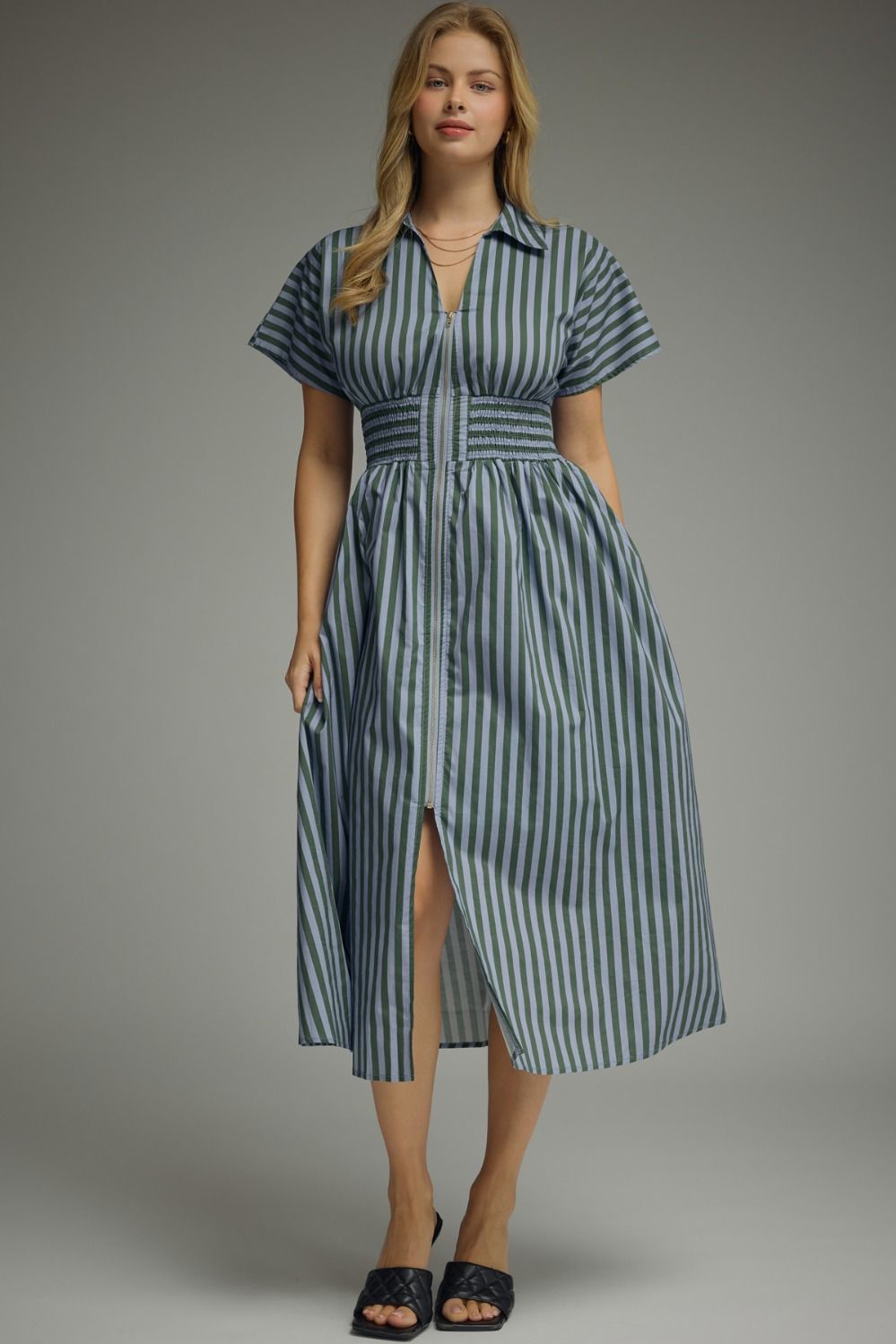 Elora Striped Midi Dress