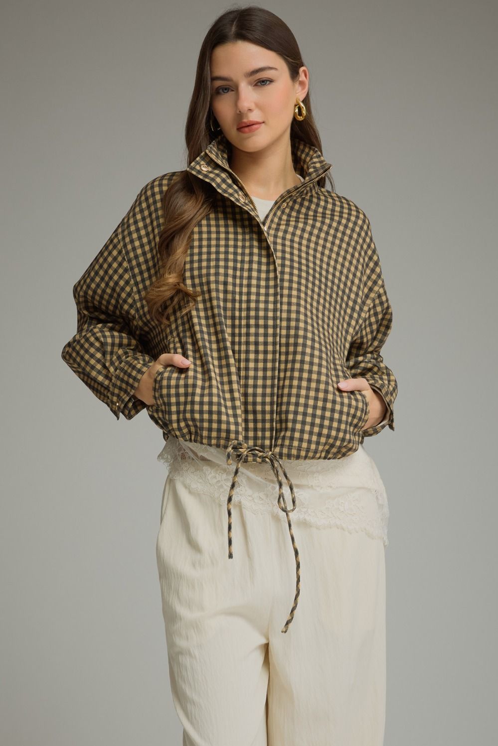 Gemma Gingham Jacket - Black