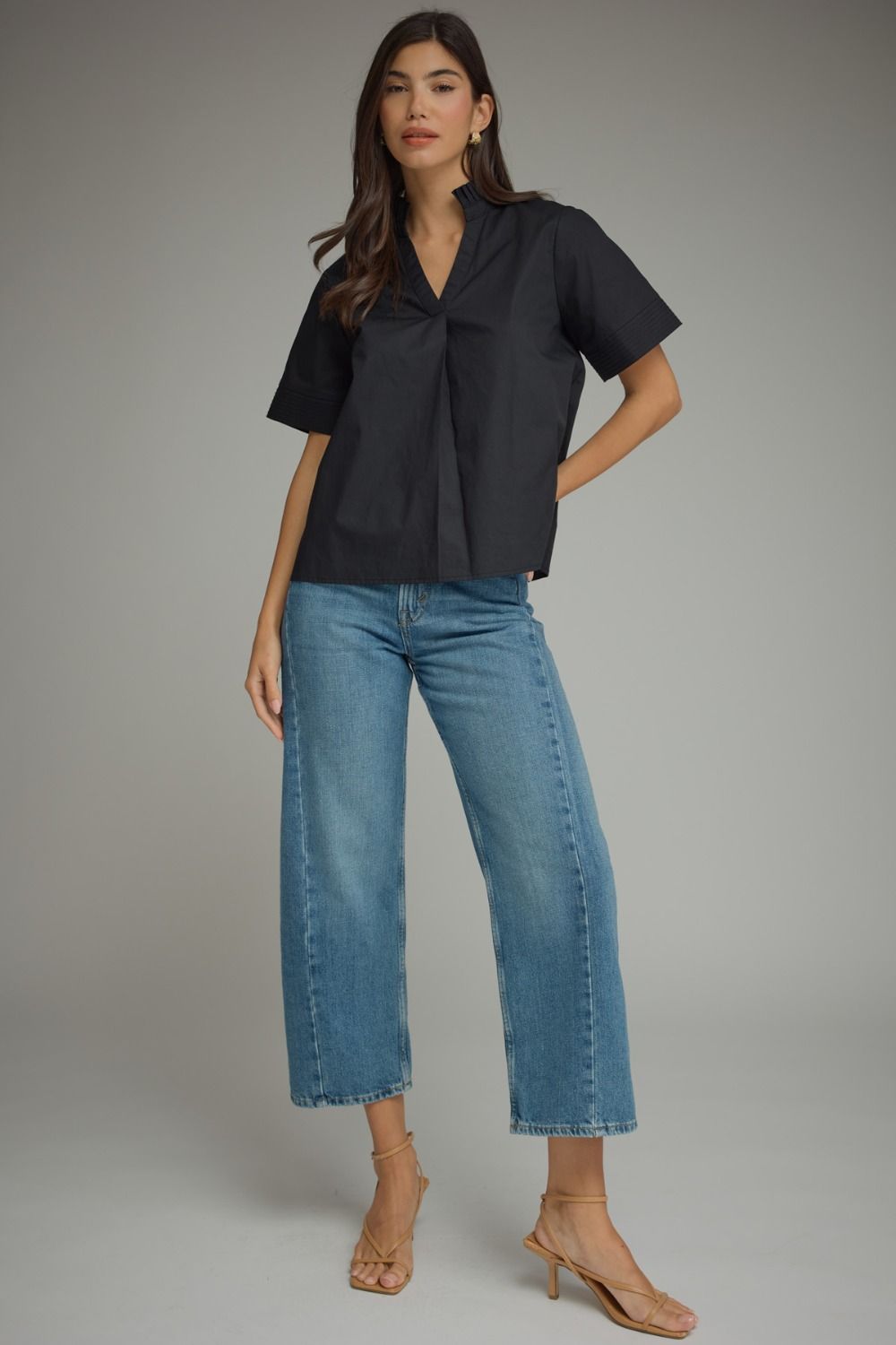 Harper V-Neck Top Black