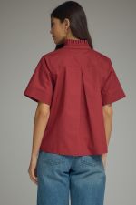 Harper V-Neck Top Burgundy
