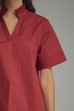Harper V-Neck Top Burgundy