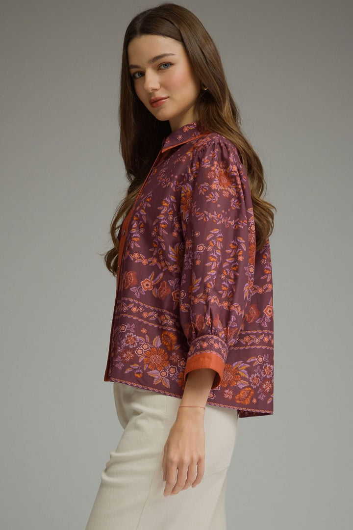 Helena Button Front Top Wine