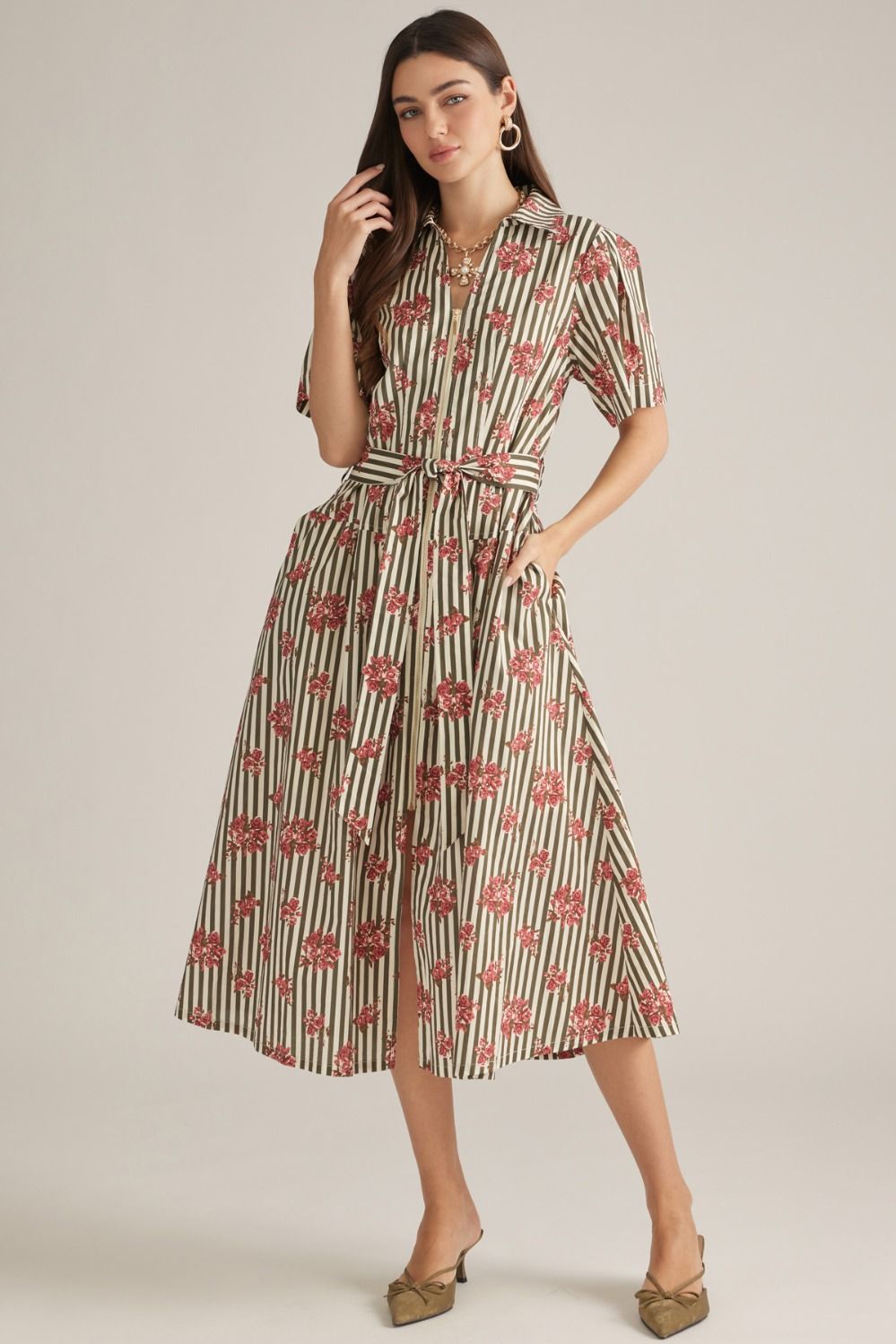 Jada Midi Dress - Olive
