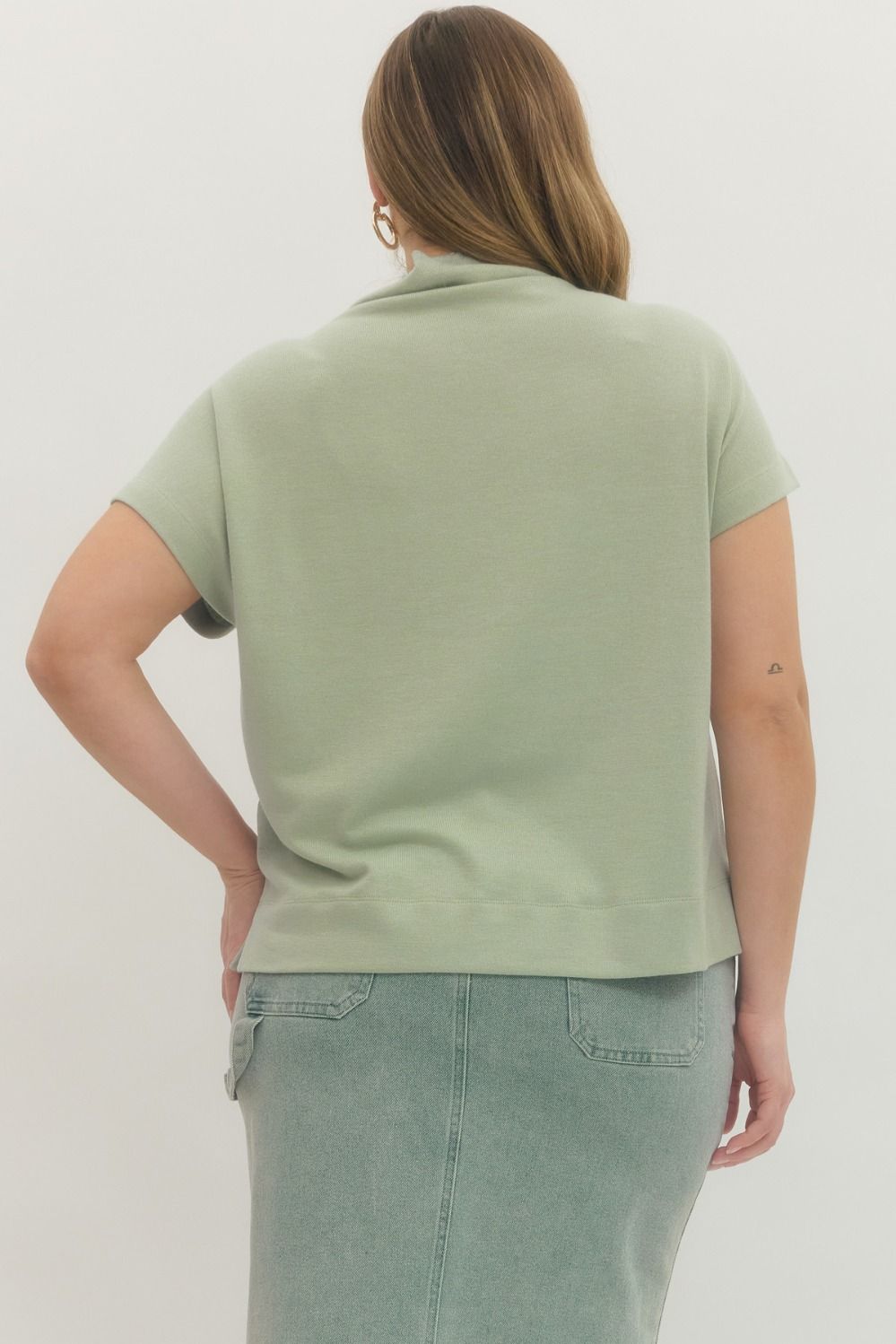 Parker Knit Mock Neck Top – Mint