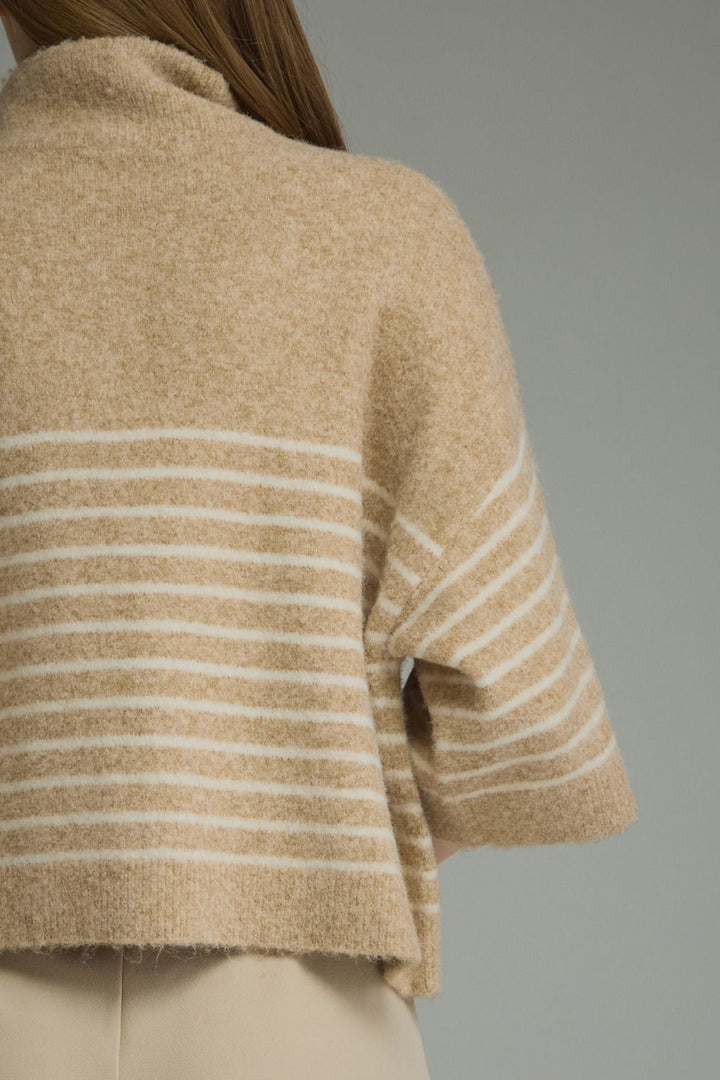 Selena Striped Sweater - Camel