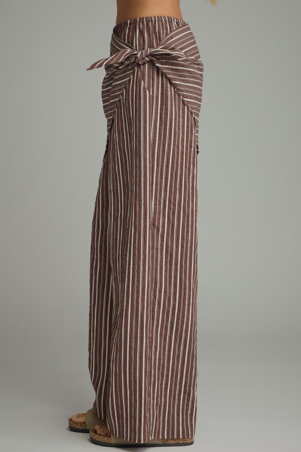 Skye Wide Leg Pants - Brown