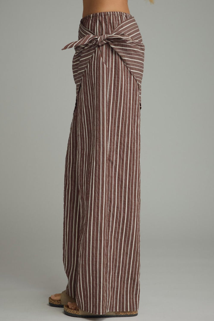 Skye Wide Leg Pants - Brown