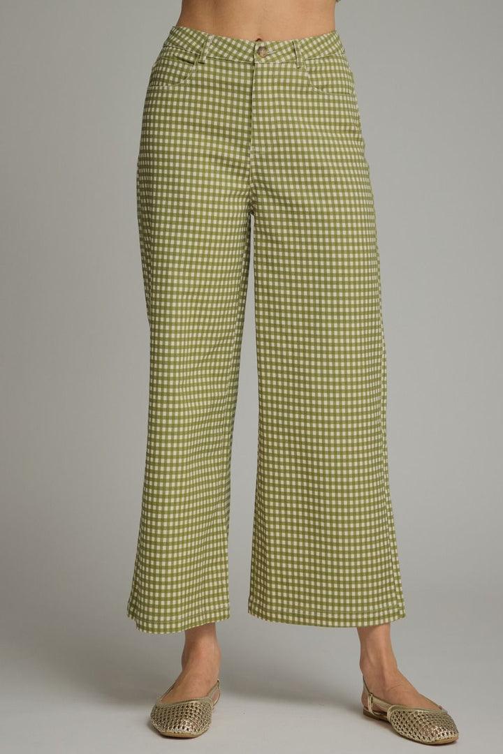 Tess Gingham Pants Olive
