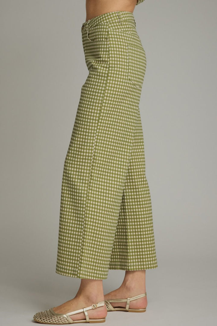 Tess Gingham Pants Olive
