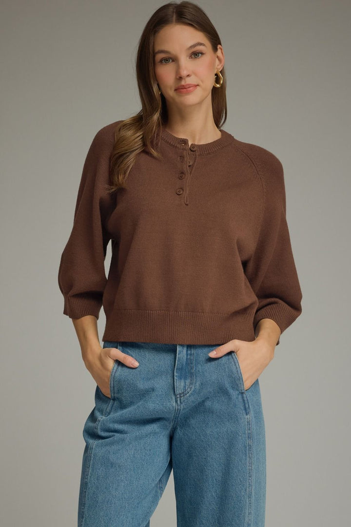 Vivian Henley Sweater - Brown