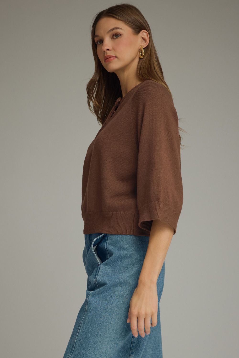 Vivian Henley Sweater - Brown
