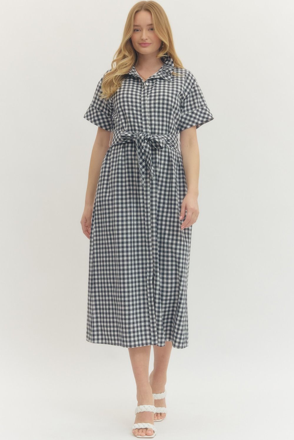 Briarwood Navy Gingham Midi