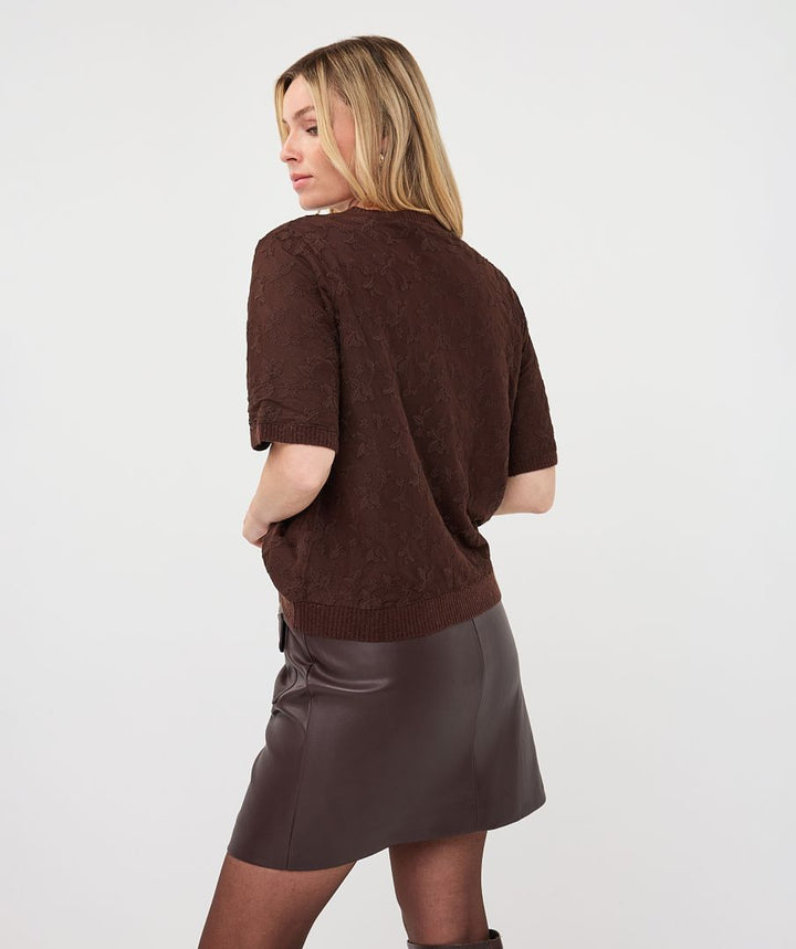 Lace SS Sweater - Cacao
