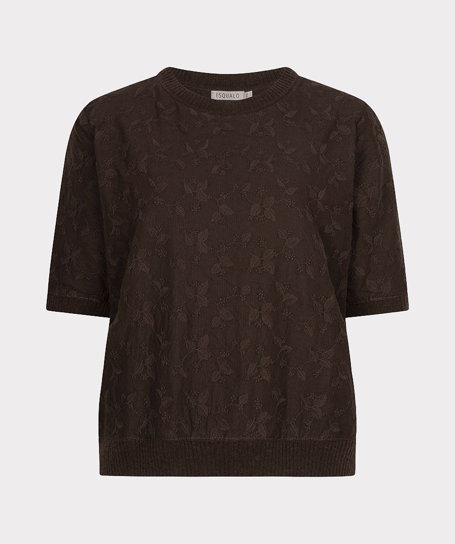 Lace SS Sweater - Cacao