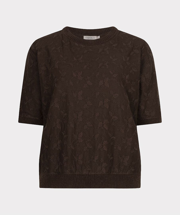 Lace SS Sweater - Cacao