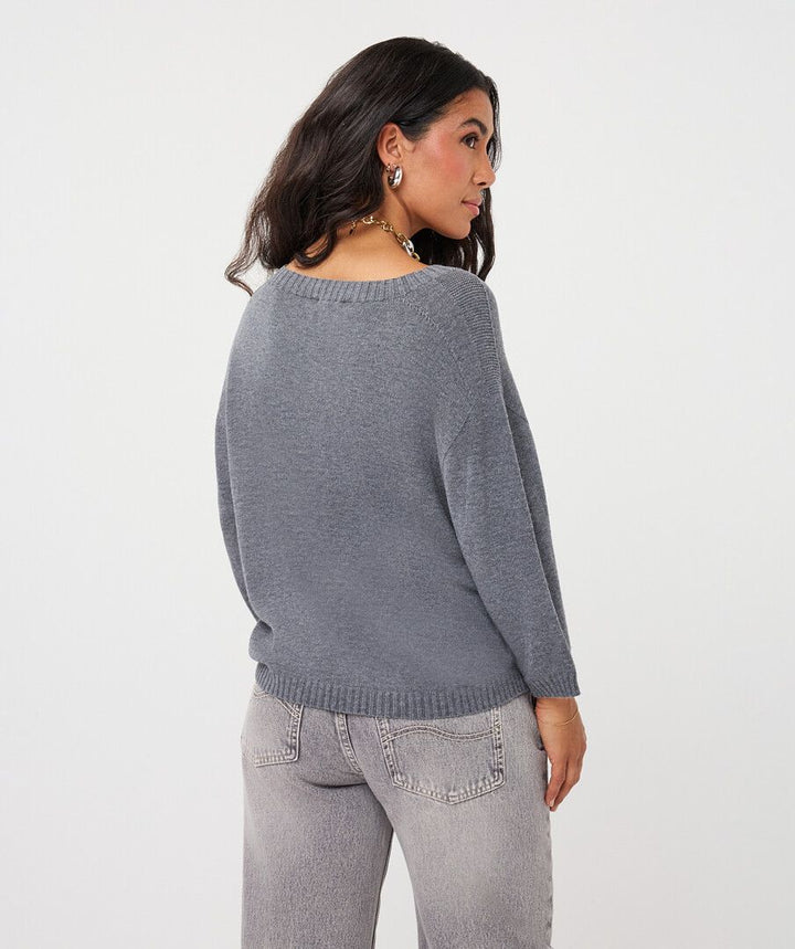 Shoulder Detail Sweater - Grey