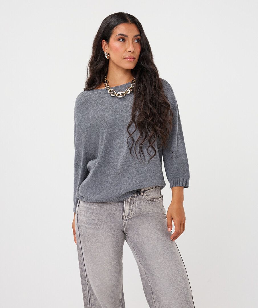 Shoulder Detail Sweater - Grey